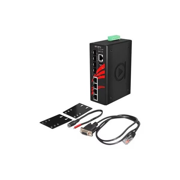 8-Port Industrial Gigabit Light Layer 3 Managed Ethernet Switch, Antaira, Mfr#: LMX-0804G-SFP